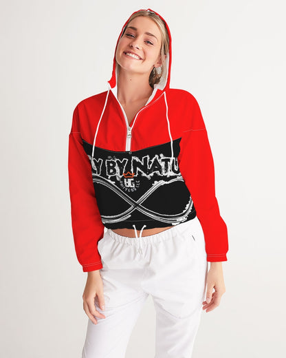 Poly By Nature Women's All-Over Print Cropped Windbreaker