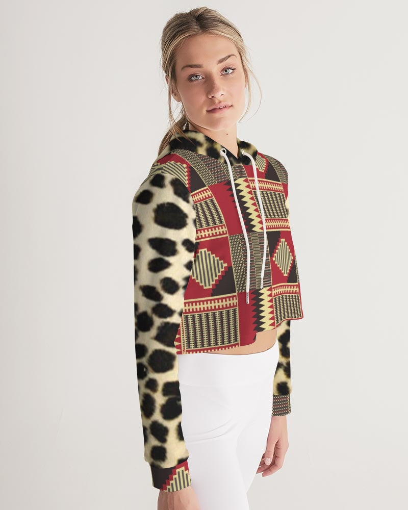 BRW Kente Women's Cropped Hoodie