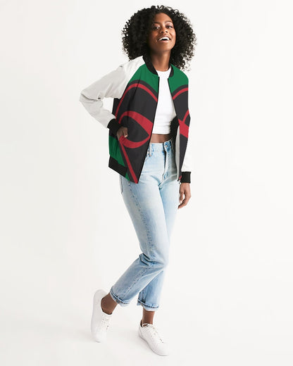 Black polyamorous flag Women's Bomber Jacket