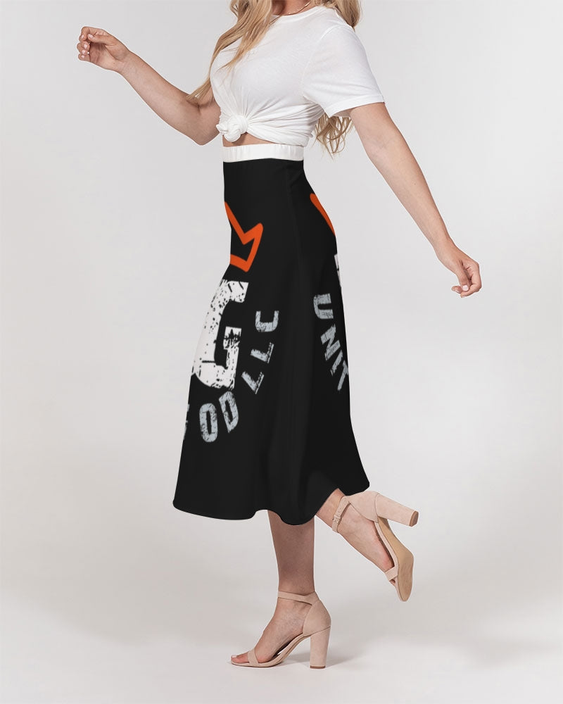 red UNITYGOD Logo Women's A-Line Midi Skirt