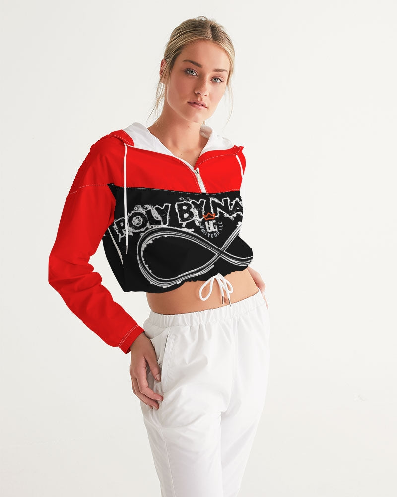 Poly By Nature Women's All-Over Print Cropped Windbreaker