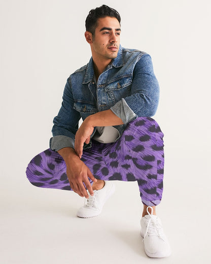 Purple Leopard Men's Track Pants