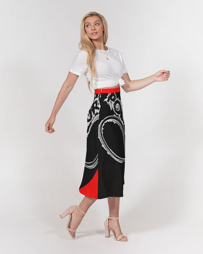 Poly By Nature Women's All-Over Print A-Line Midi Skirt
