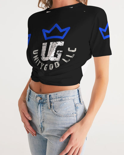 UNITYGOD Logo 5 Women's Twist-Front Cropped Tee