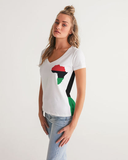 Pan African continental symbol Women's V-Neck Tee