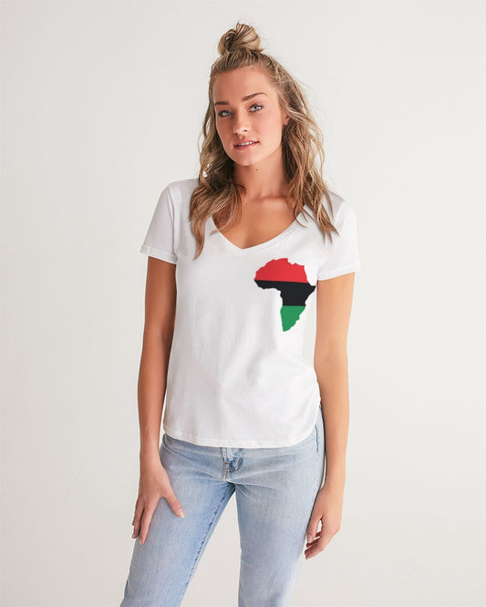 Pan African continental symbol Women's V-Neck Tee
