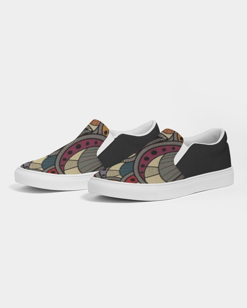 Black classic Kente Women's Slip-On Canvas Shoe