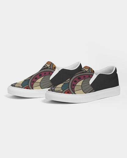 Black classic Kente Women's Slip-On Canvas Shoe