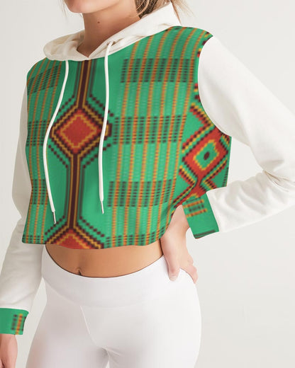 Kente variant 1 Women's Cropped Hoodie