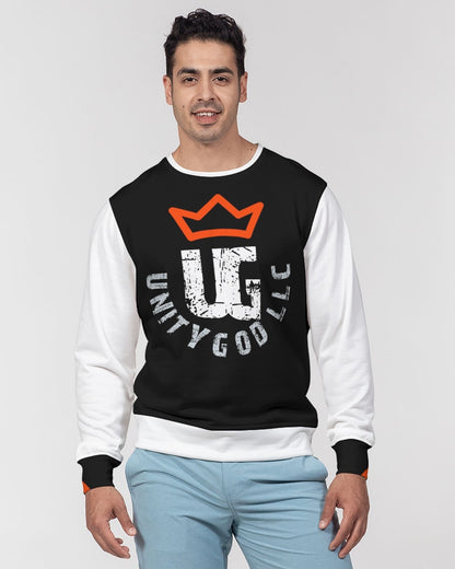 red UNITYGOD Logo Men's Classic French Terry Crewneck Pullover