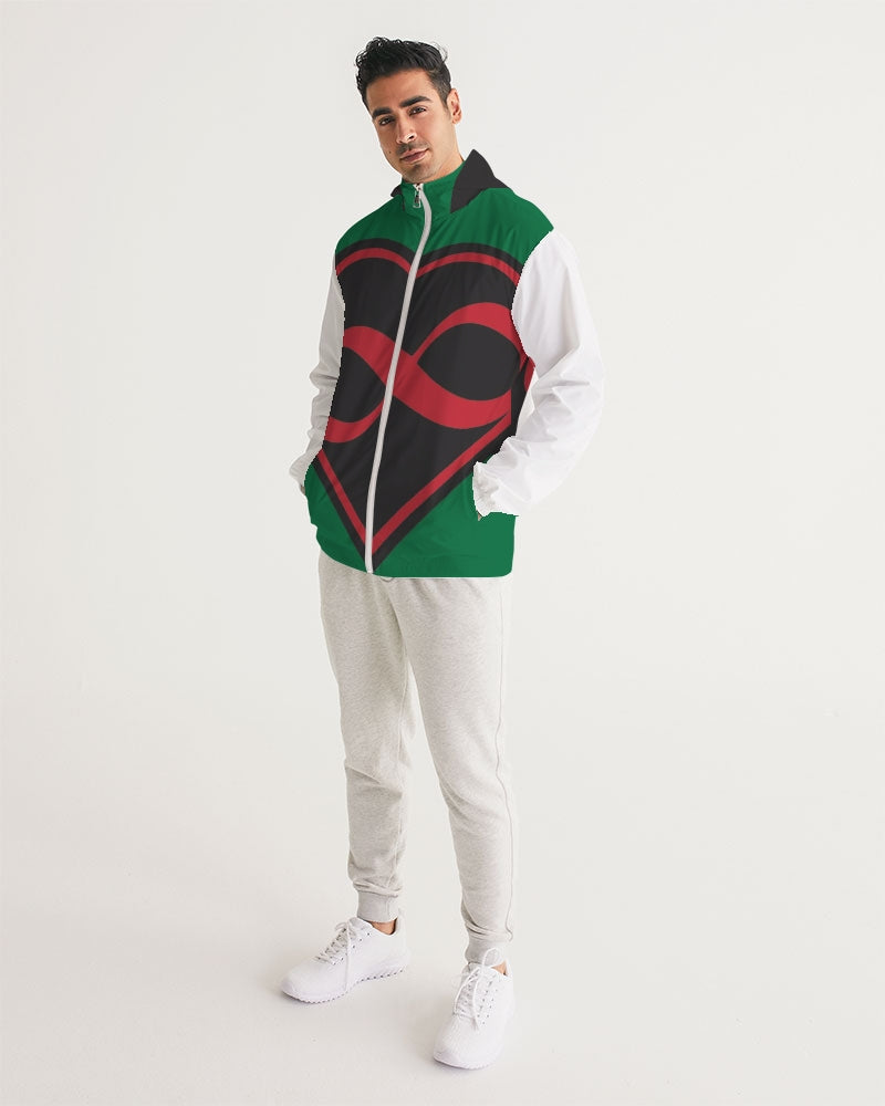 Black polyamorous flag Men's Windbreaker