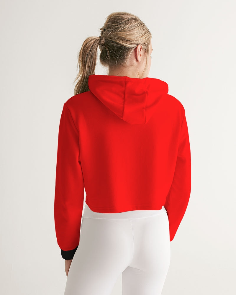Poly By Nature Women's All-Over Print Cropped Hoodie