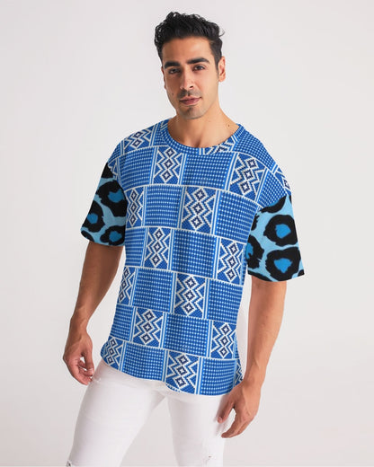 Blue leopard kente Men's Premium Heavyweight Tee