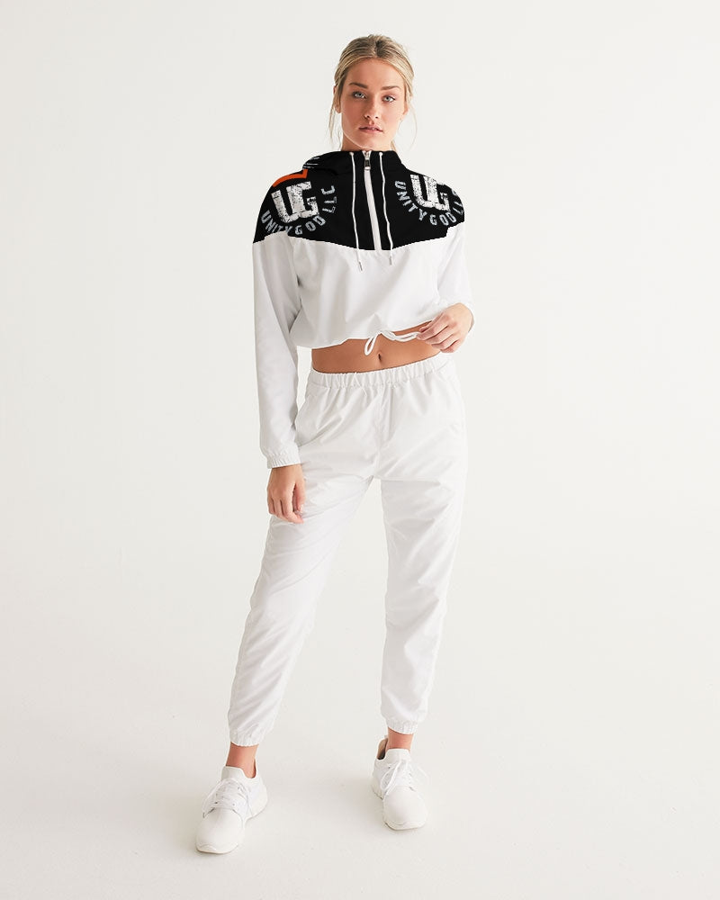 red UNITYGOD Logo Women's Cropped Windbreaker