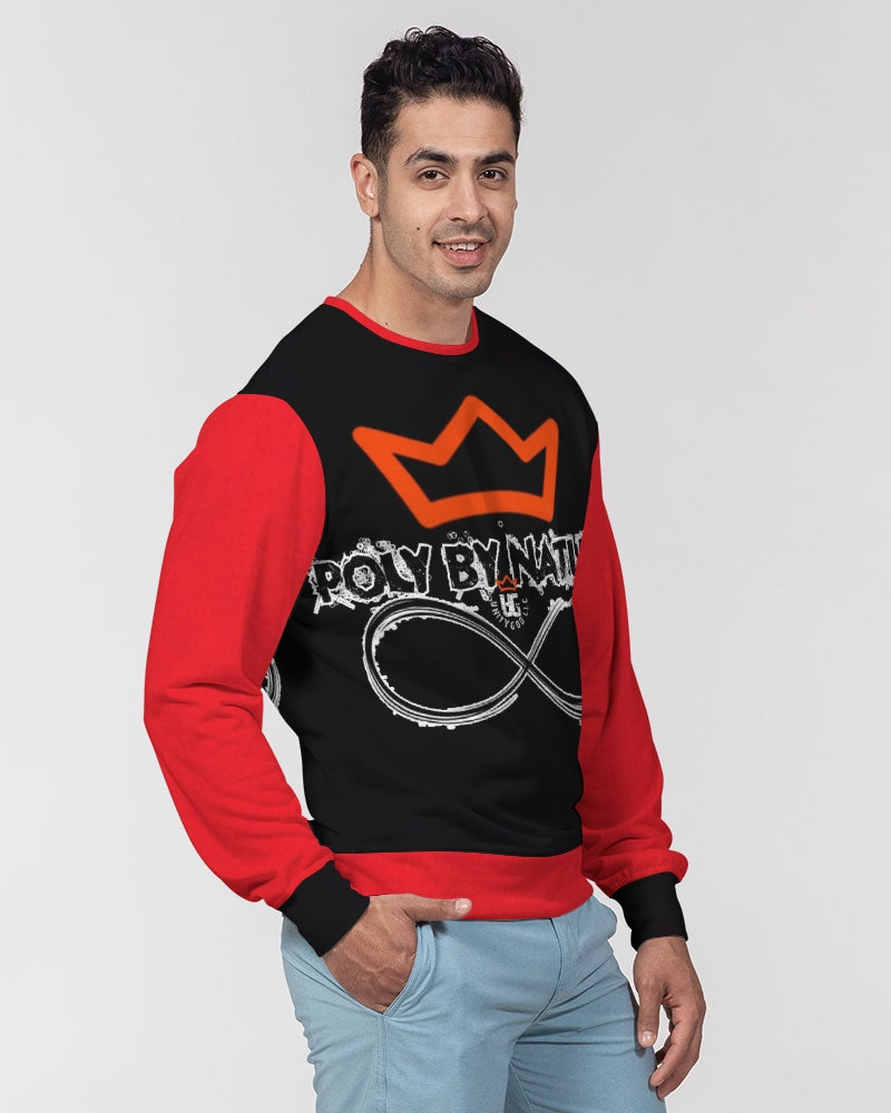 Poly By Nature Men's All-Over Print Classic French Terry Crewneck Pullover