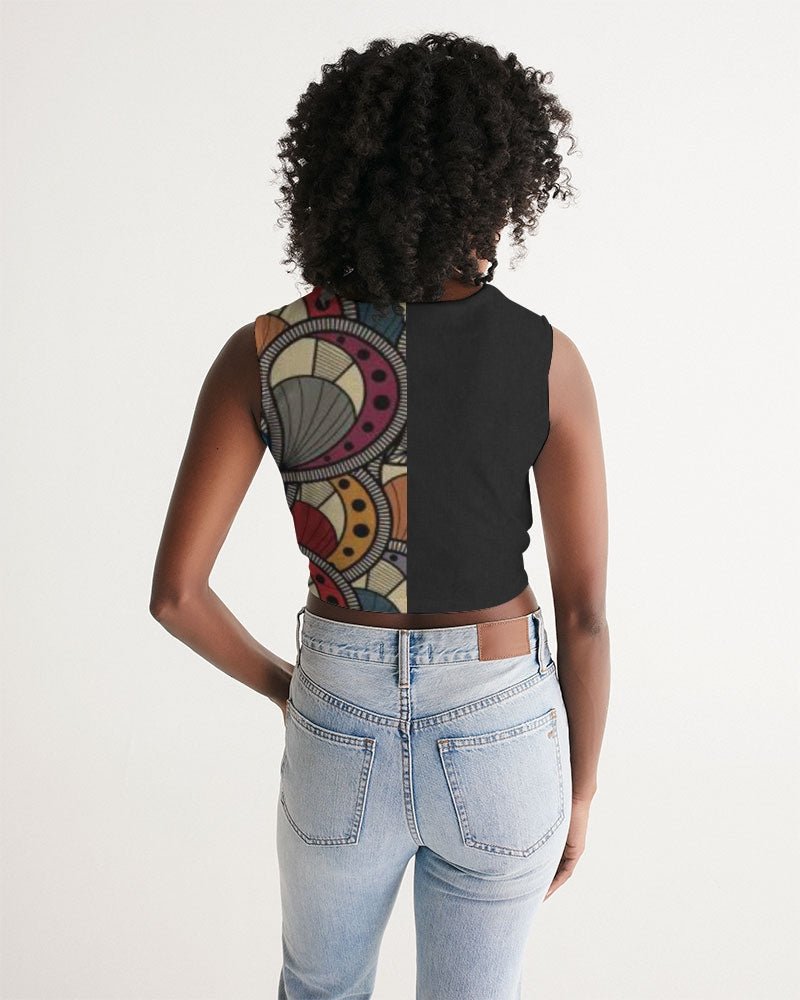 Black classic Kente Women's Twist-Front Tank