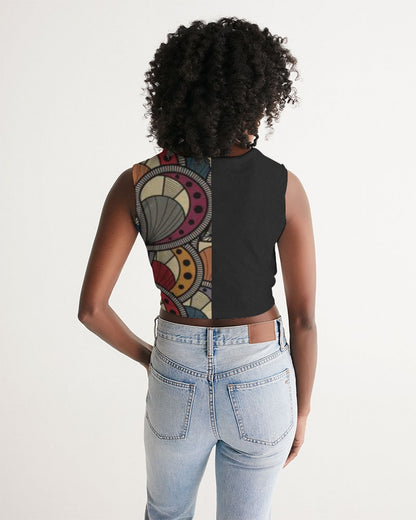 Black classic Kente Women's Twist-Front Tank