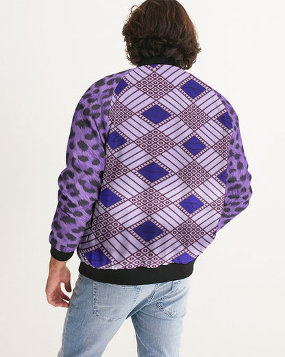Purple Leopard Men's Bomber Jacket