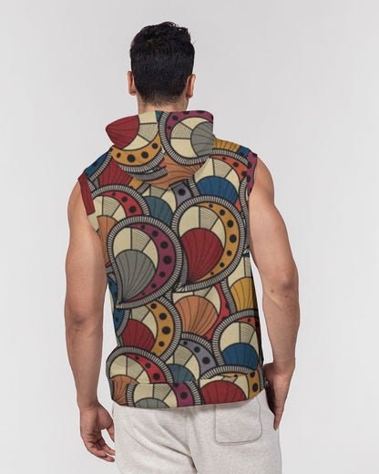Classic Kente Men's Premium Heavyweight Sleeveless Hoodie