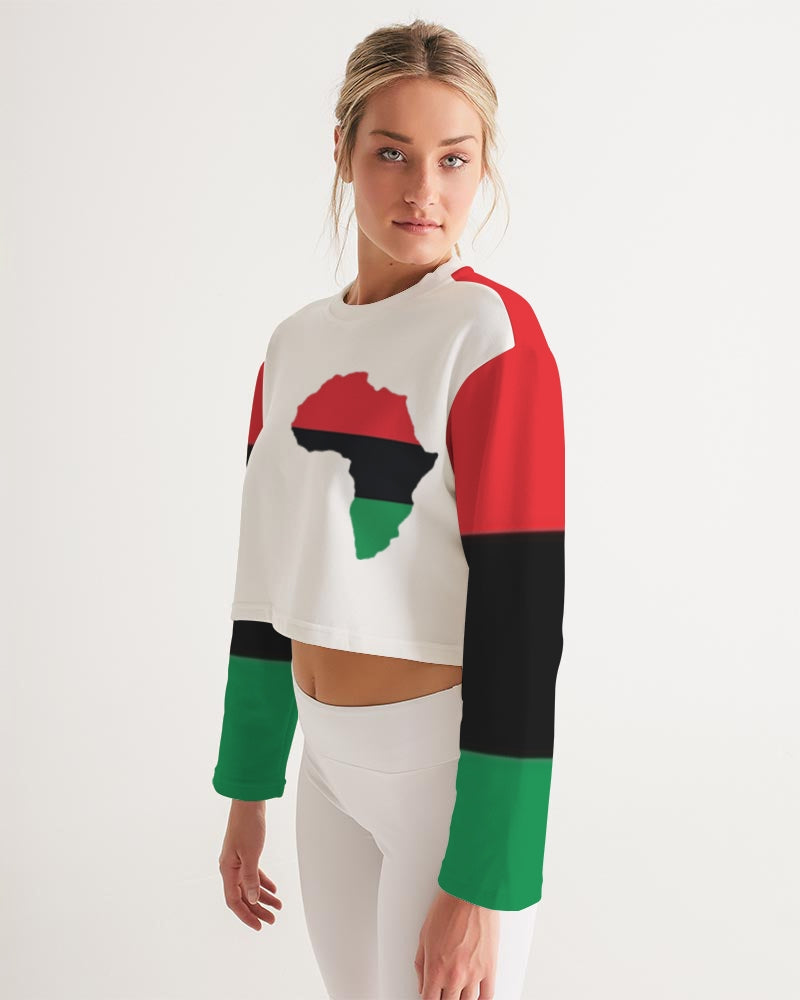 Pan African continental symbol Women's Cropped Sweatshirt
