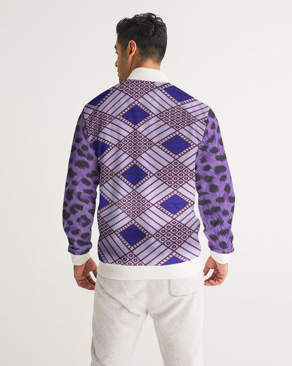 Purple Leopard Men's Track Jacket