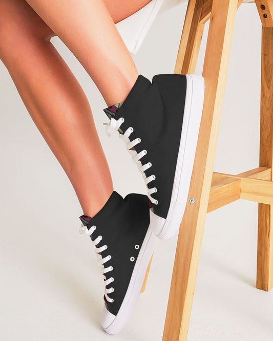 Black classic Kente Women's Hightop Canvas Shoe