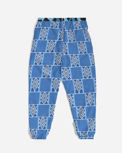 Blue leopard kente Men's Track Pants