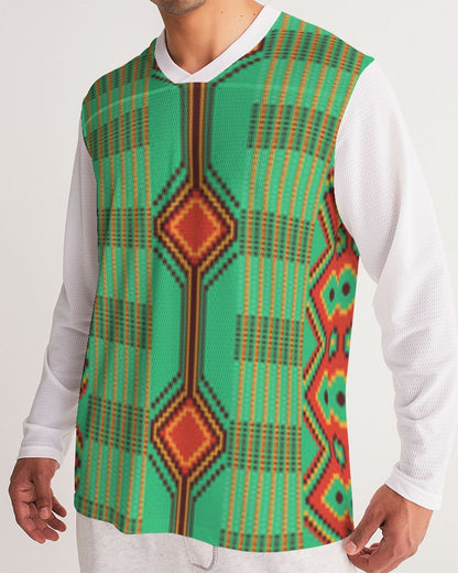 Kente variant 1 Men's Long Sleeve Sports Jersey
