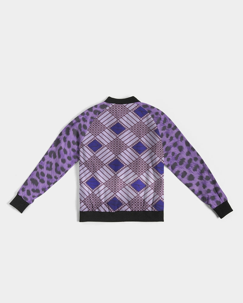 Purple Leopard Women's Bomber Jacket