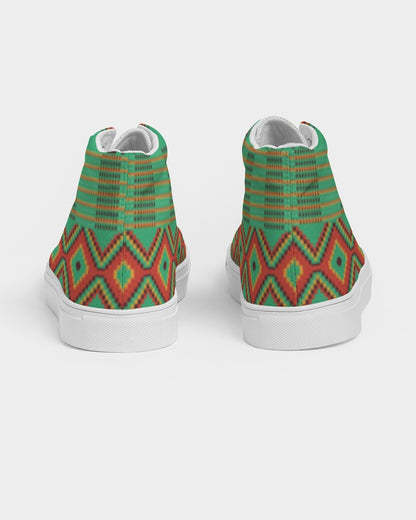 Kente variant 1 Men's Hightop Canvas Shoe