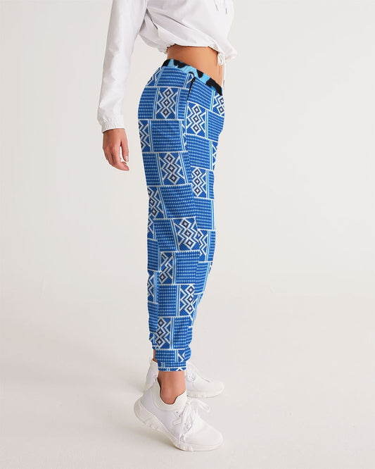 Blue leopard kente Women's Track Pants