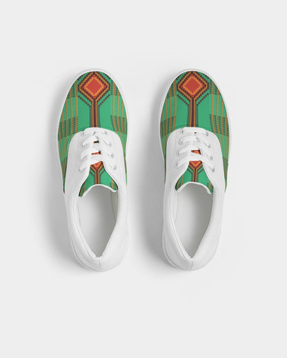Kente variant 1 Women's Lace Up Canvas Shoe