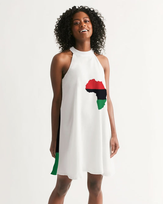 Pan African continental symbol Women's Halter Dress