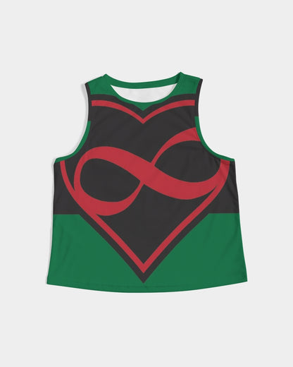 Black polyamorous flag Women's Cropped Tank