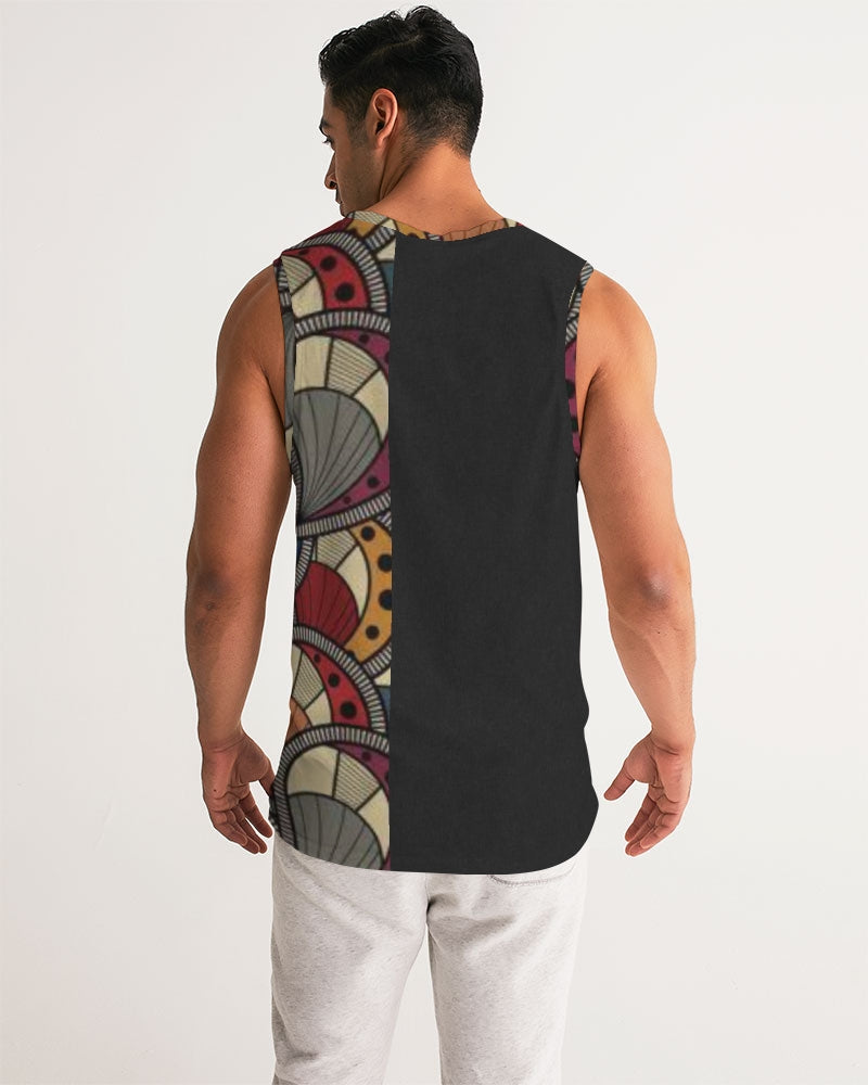 Black classic Kente Men's Sports Tank