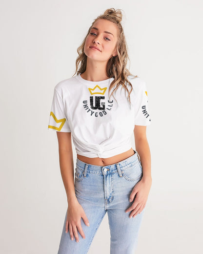 UNITYGOD Logo 4 Women's Twist-Front Cropped Tee