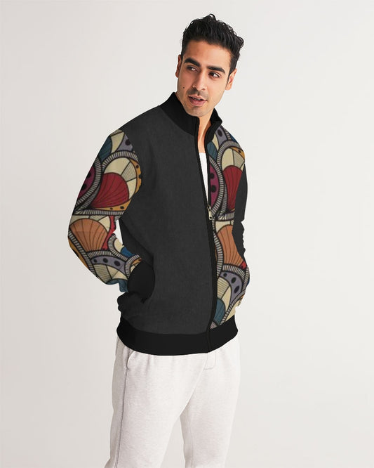 Black classic Kente Men's Track Jacket