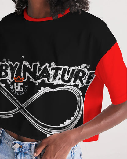 Poly By Nature Women's All-Over Print Lounge Cropped Tee
