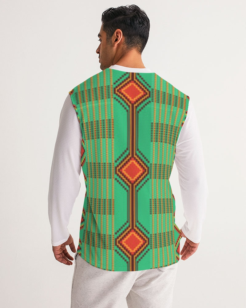 Kente variant 1 Men's Long Sleeve Sports Jersey