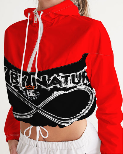 Poly By Nature Women's All-Over Print Cropped Windbreaker