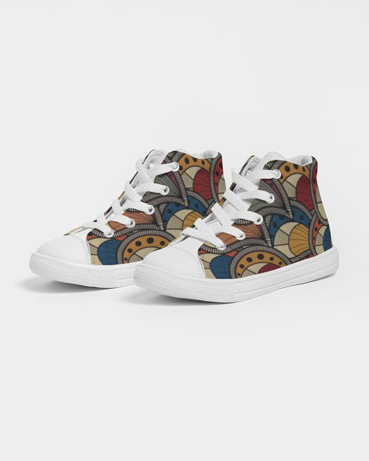 Classic Kente Kids Hightop Canvas Shoe