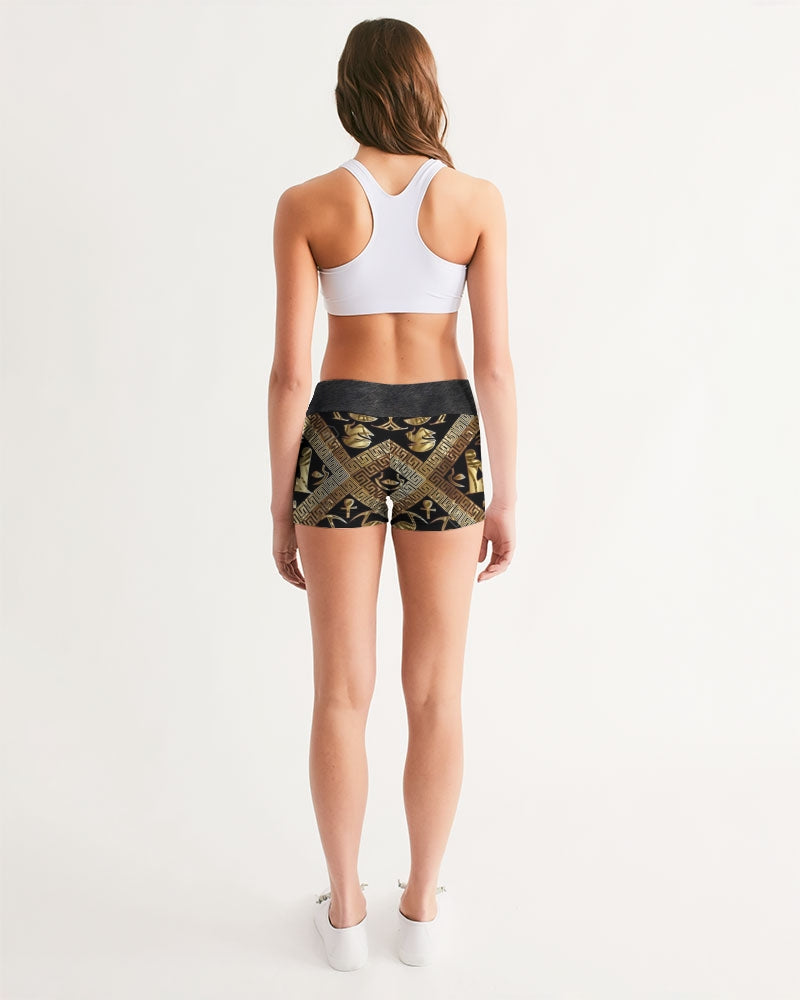 Regal Panther Women's Mid-Rise Yoga Shorts