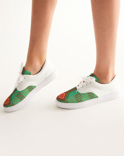 Kente variant 1 Women's Lace Up Canvas Shoe