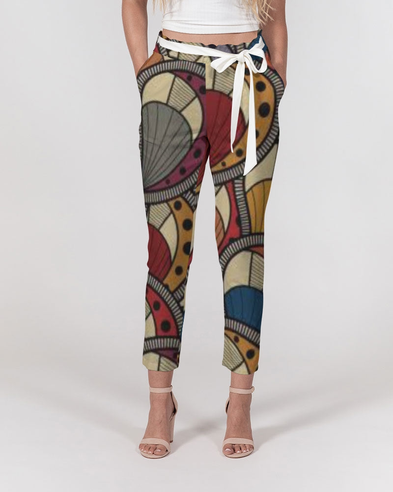 Classic Kente Women's Belted Tapered Pants