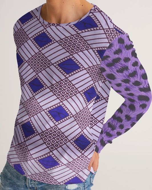 Purple Leopard Men's Long Sleeve Tee