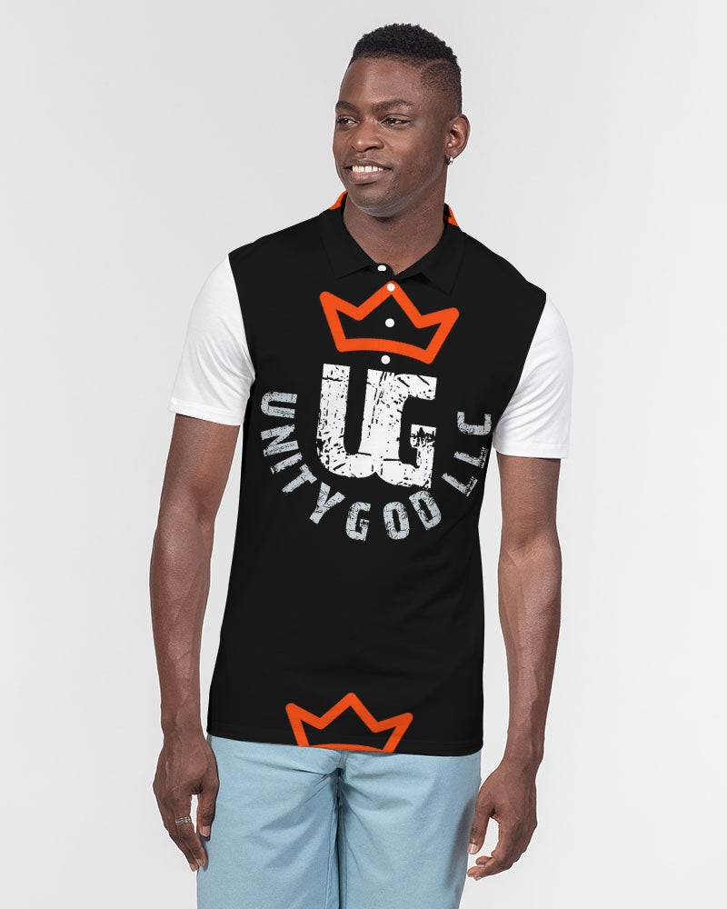 red UNITYGOD Logo Men's Slim Fit Short Sleeve Polo