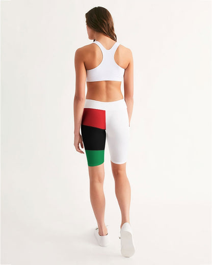 Pan African continental symbol Women's Mid-Rise Bike Shorts