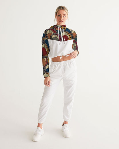 Classic Kente Women's Cropped Windbreaker