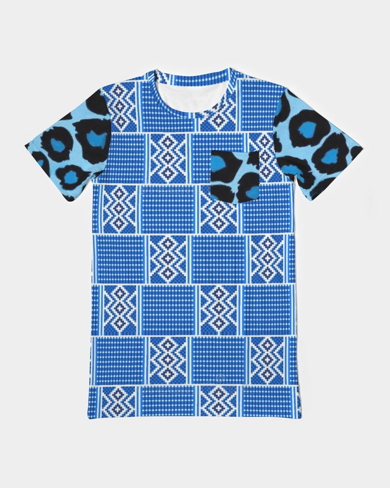 Blue leopard kente Men's Everyday Pocket Tee