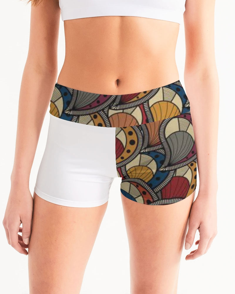 Classic Kente Women's Mid-Rise Yoga Shorts